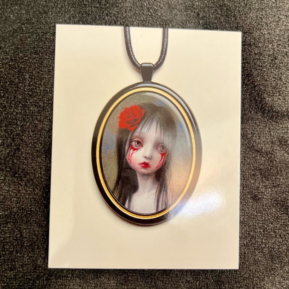 Mark Ryden Official Metal Enamel ROSE PENDANT by Porterhouse Editions COA New - Picture 7 of 10